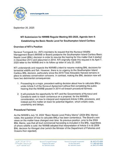 TAB2P_NTI_Written Response to NWMB SHI Caribou BNL_ENG_only