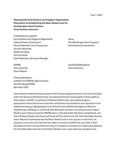 TAB2G_2025-05-07_Aiviit HTO_BNL for SI Caribou Minutes_ENG