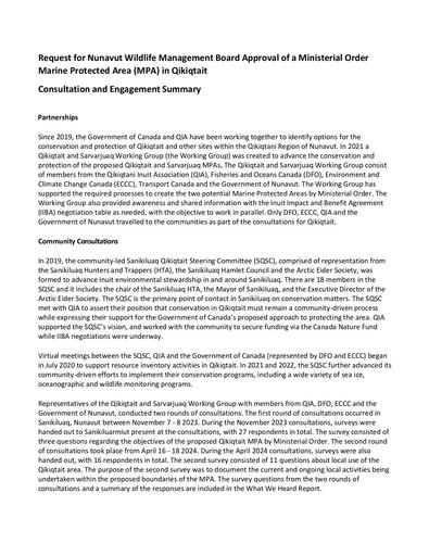 TAB5B_DFO 2025_Qikiqtait_Consultation Engagement Summary_ENG