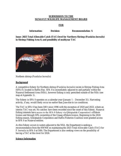 TAB4_DFO BN_2025 TAC for Northern Shrimp Area 0_ENG