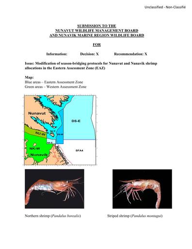 TAB2_DFO BN_Shrimp EAZ Season Bridging Protocols Modification Nunavut Nunavik_ENG