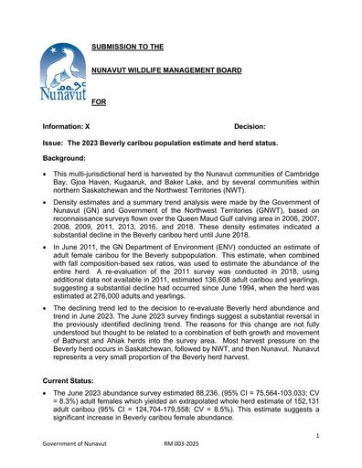 TAB5A_GN BN_Beverly Caribou Herd Status_2025_ENG